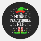 Nurse Practitioner Elf Funny Christmas Family Matc Runder Aufkleber (Vorderseite)