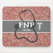 Nurse Practitioner FNP Rose Gold Glitzer Monogram Mousepad (Vorne)