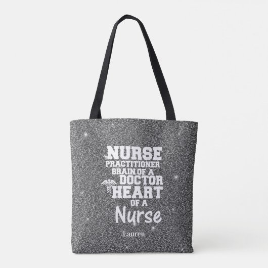 Nurse Practitioner Glitzer Funny Tasche (Rückseite)