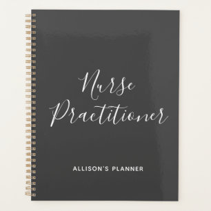 Nurse Practitioner Graues Weiße Schrift Personali Planer