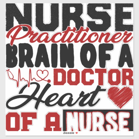 Nurse Practitioner Heart Shirt Aufkleber (Blatt)