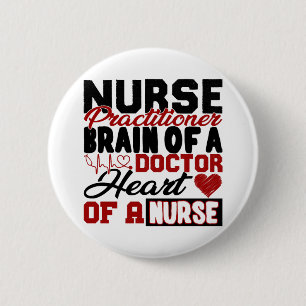 Nurse Practitioner Heart Shirt Button