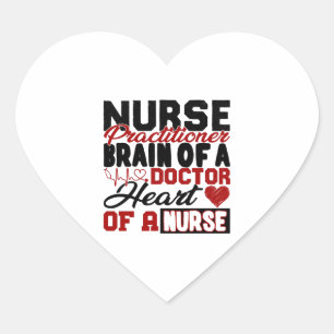Nurse Practitioner Heart Shirt Herz-Aufkleber