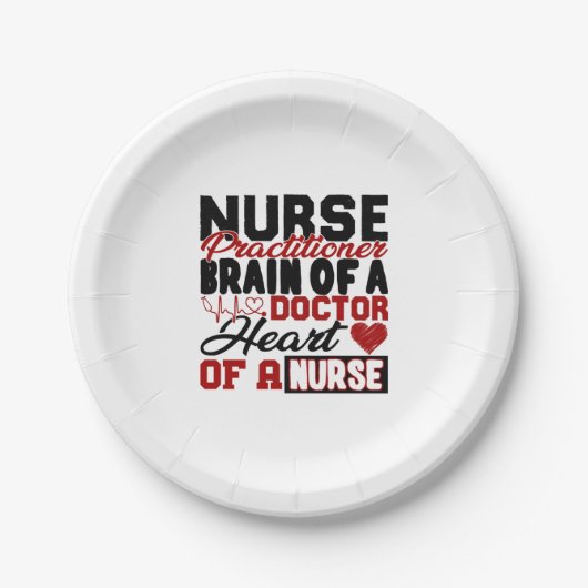 Nurse Practitioner Heart Shirt Pappteller (Vorderseite)
