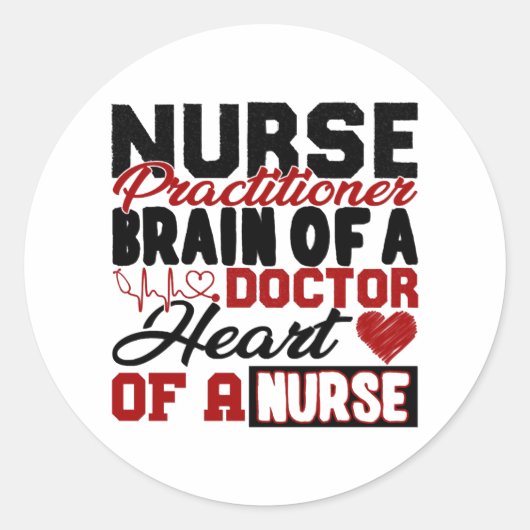 Nurse Practitioner Heart Shirt Runder Aufkleber (Vorderseite)
