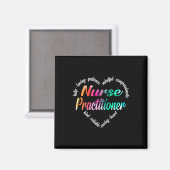 Nurse Practitioner Heart Word Cloud Watercolor Rai Magnet (Vorderseite/Rückseite)
