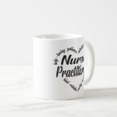 Nurse Practitioner Herz Word Cloud Kaffeetasse (VorderseiteRechts)