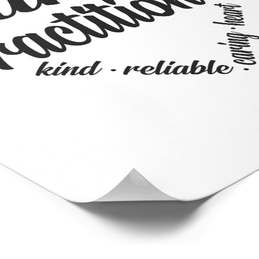 Nurse Practitioner Herz Word Cloud Poster (Ecke)