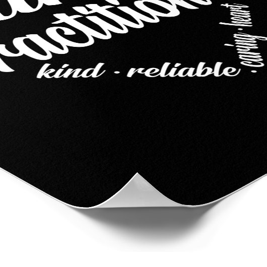 Nurse Practitioner Herz Word Cloud Poster (Ecke)