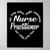 Nurse Practitioner Herz Word Cloud Poster (Vorne)