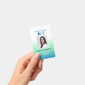 Nurse Practitioner NP Blue Green Name und Foto ID Ausweis (Handheld)