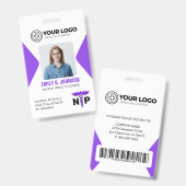 Nurse Practitioner NP Logo-Foto und Barcode Ausweis (Vorder- & Rückseite)