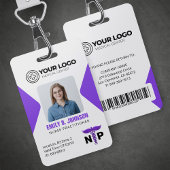 Nurse Practitioner NP Logo-Foto und Barcode Ausweis