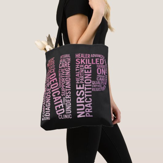 Nurse Practitioner NP Word Art Tasche (Von Nahem)