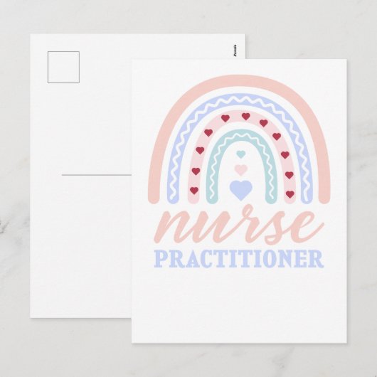 Nurse Practitioner Rainbow Feiertagspostkarte (Vorne/Hinten)