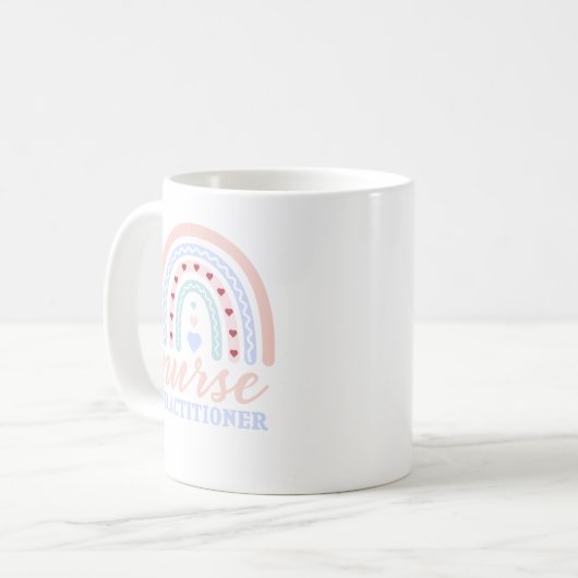 Nurse Practitioner Rainbow Kaffeetasse (Vorderseite Links)