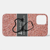 Nurse Practitioner Rose Gold Glitzer Personalisier Case-Mate iPhone Hülle (Rückseite (Horizontal))