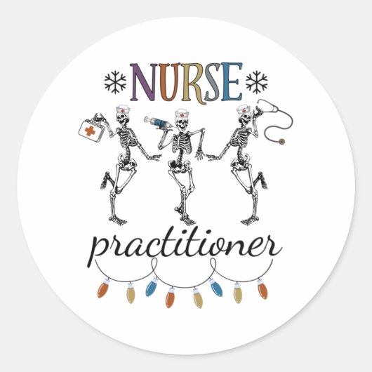 Nurse Practitioner Shirt Weihnachten Runder Aufkleber (Vorderseite)