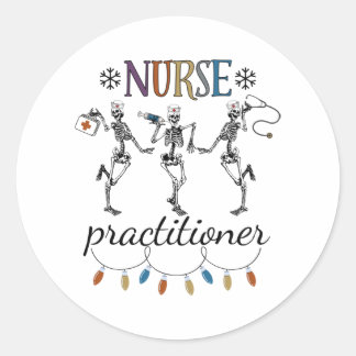 Nurse Practitioner Shirt Weihnachten Runder Aufkleber