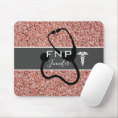 Nurse Practitioner Stethoscope Rose Gold Glitzer Mousepad (Mit Mouse)