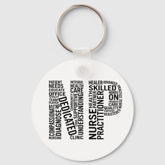 Nurse Practitioner Word Art NP Schlüsselanhänger (Vorderseite)