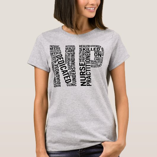 Nurse Practitioner Word Art NP T-Shirt (Vorderseite)