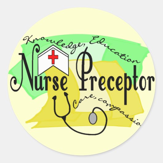 Nurse Prezeptor Runder Aufkleber (Vorderseite)