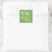 Nurse Pride Attributes Lime Green Quadratischer Aufkleber (Tasche)