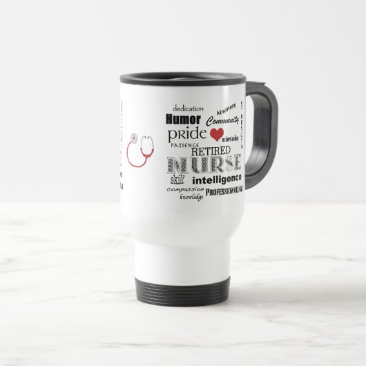 Nurse Pride Attributes/RETIRED+Stethoscope-Tasse Reisebecher (VorderseiteRechts)