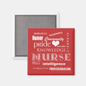 Nurse Pride Attributes-Tomato Red Magnet (Vorderseite/Rückseite)