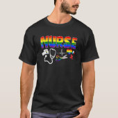 Nurse Rainbow Flag Lgbt Lgbtq Gay Lesbian Bi Pride T-Shirt (Vorderseite)