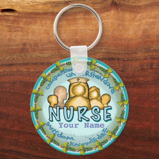 Nurse Rainbow Motto custom name keychain Schlüsselanhänger (Vorderseite)