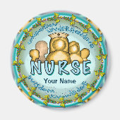 Nurse Rainbow Motto individuelle Name Magnet (Vorne)
