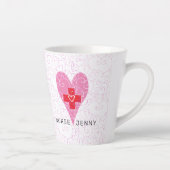 Nurse Red Pink Heart Personalisiert Milchtasse (Rechts)