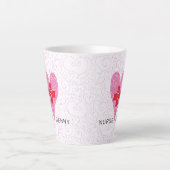 Nurse Red Pink Heart Personalisiert Milchtasse (Vorderseite)