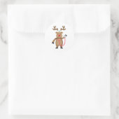 NURSE REINDEER Niedliches Weihnachtswerk Nursin Runder Aufkleber (Tasche)