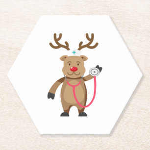 NURSE REINDEER Niedliches Weihnachtswerk Nursin Untersetzer