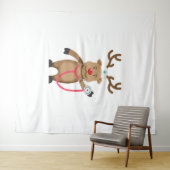 NURSE REINDEER Niedliches Weihnachtswerk Nursin Wandteppich (Beispiel (Horizontal))