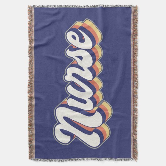 Nurse Retro Blue Throw Blanket Decke (Vorderseite Vertikal)