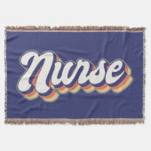Nurse Retro Blue Throw Blanket Decke (Vorderseite)