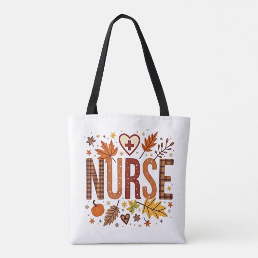 Nurse Retro Bubble Letters Groovy Tasche (Rückseite)