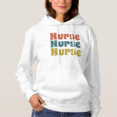Nurse Retro Typografie Frauen Hoodie (Vorderseite)