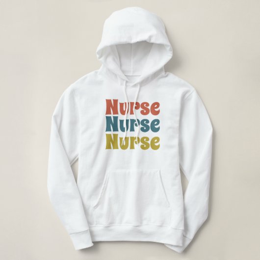 Nurse Retro Typografie Frauen Hoodie (Design vorne)