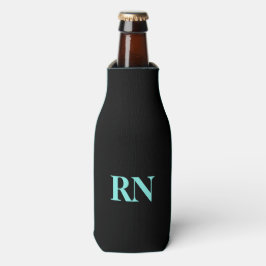 Nurse RN Black Turquoise Minimal Typografie Flaschenkühler