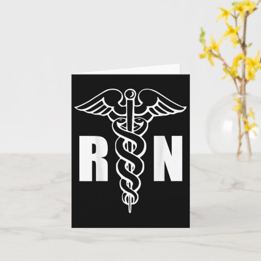 Nurse Rn Caduceus Medical Symbol Nursing (zurück D Karte (Gelbe Blume)
