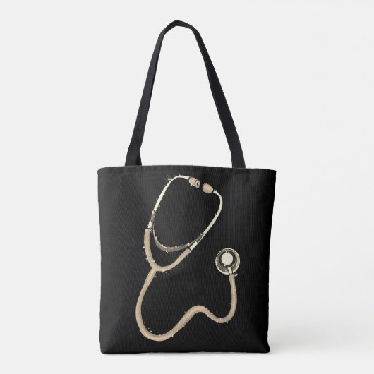 Nurse RN Gold Stethoscope Black Minimalistisch Tasche (Rückseite)