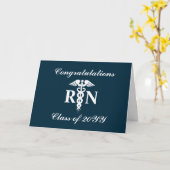 Nurse RN Graduate Herzlichen Glückwunsch Navy Blue Karte (Gelbe Blume)