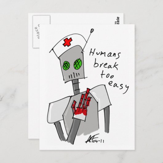 Nurse Robot Postcard Postkarte (Vorne/Hinten)