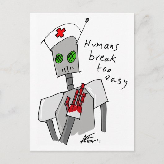 Nurse Robot Postcard Postkarte (Vorderseite)