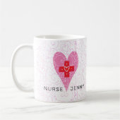 Nurse Rosa Herz Personalisiert Kaffeetasse (Links)